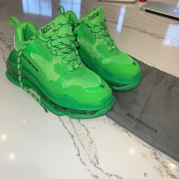 Balenciaga Triple S Green Shoes Women’s Size 7 - Picture 2 of 9
